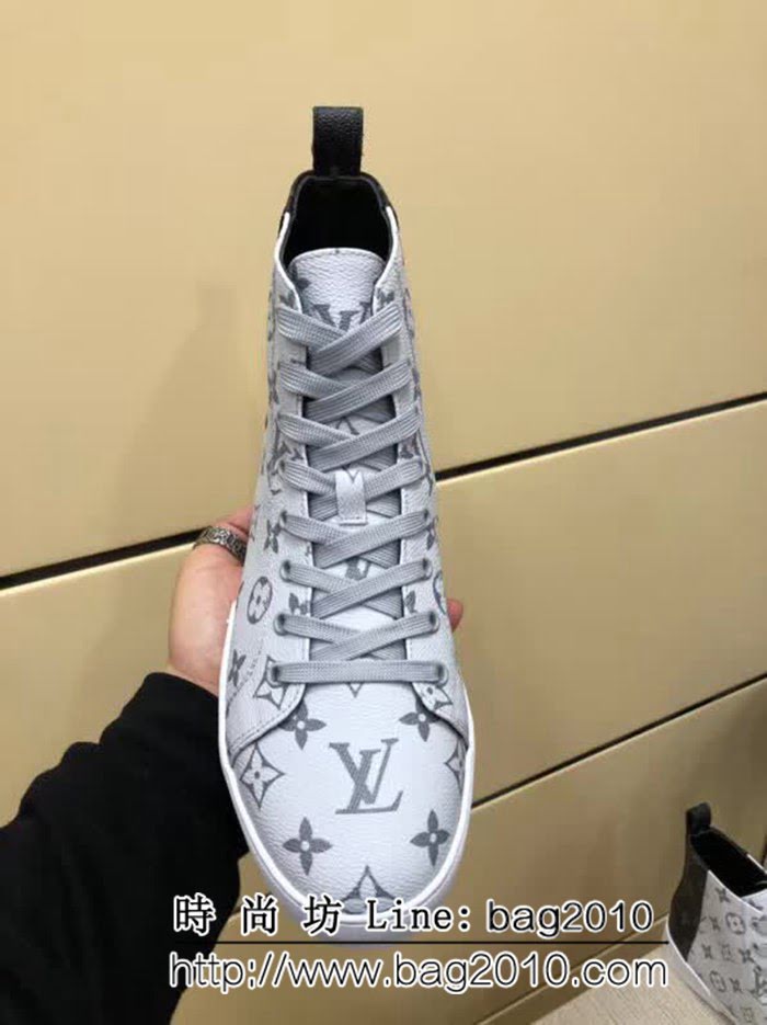 路易威登LV 專櫃新款原版牛皮配老花高幫男士休閒鞋 8FX2220